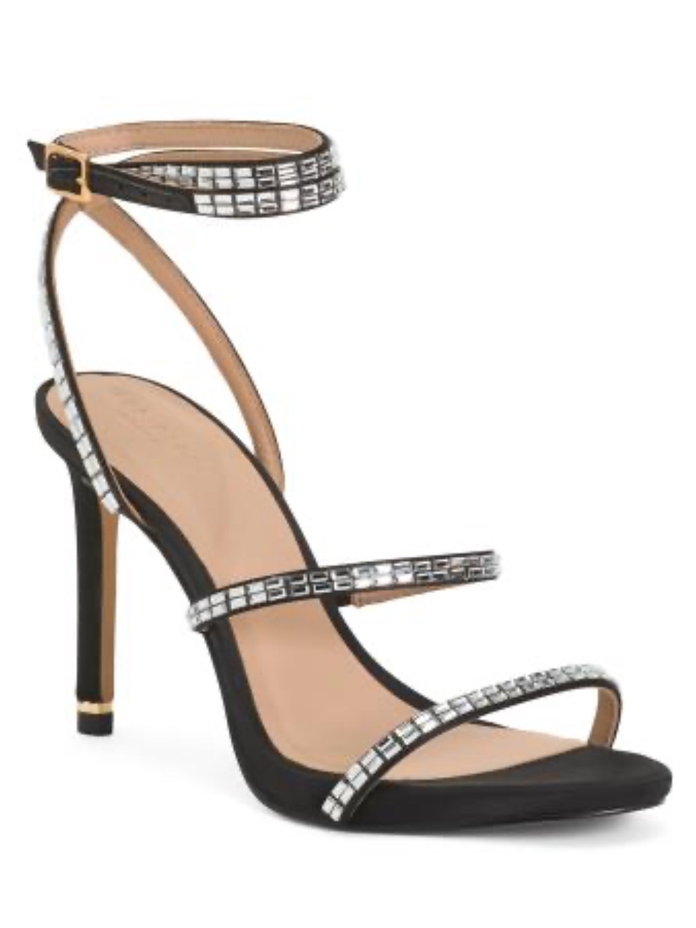 Ted Baker Sophia Black Rhinestone Strappy Open Toe Heels
